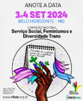 Vem aí o Seminário Nacional Serviço Social, Feminismos e Diversidade Trans, nos dias 3 e 4 de setembro 
