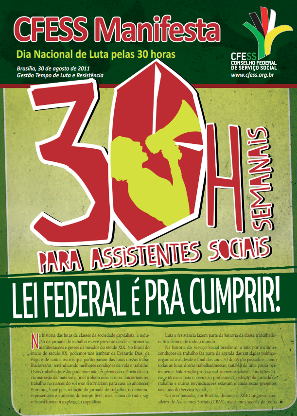 Dia Nacional de Luta pelas 30h para Assistentes Sociais