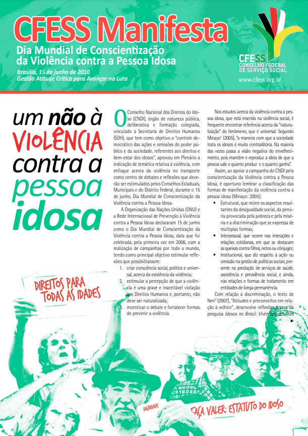 Dia mundial de Conscientização da Violência contra a Pessoa Idosa