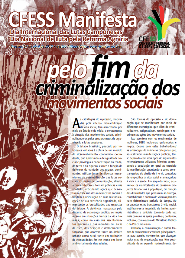 Pelo fim da Criminalização dos Movimentos Sociais