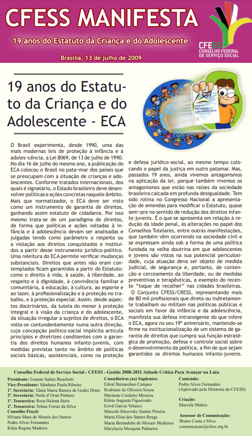 19 anos do Estatuto da Criança e do Adolescente