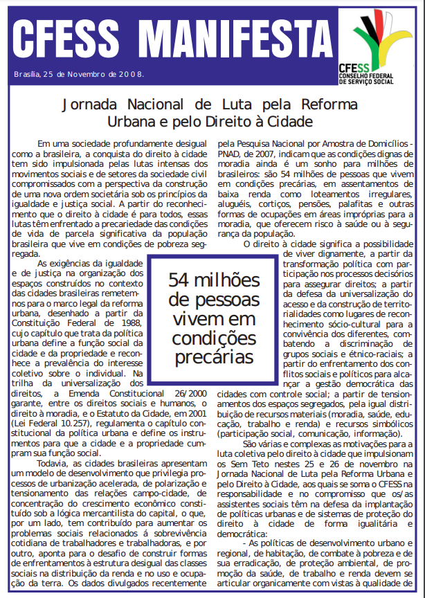 Jornada Nacional de Luta pela Reforma Urbana e pelo Direito à Cidade